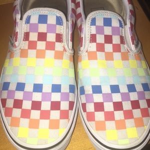checkerboard slip on vans🏳️‍🌈💓!